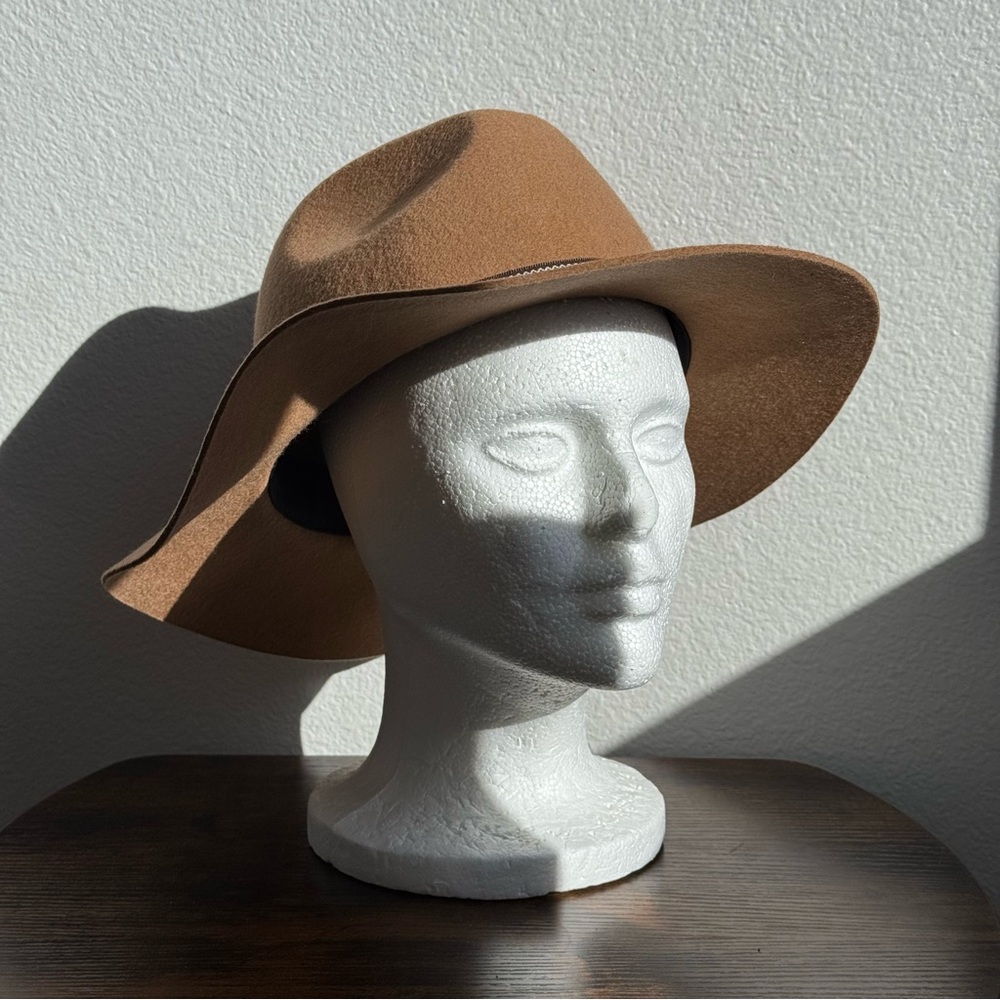 Tan Wool Fedora Hat w/ Aztec Band – Boho Western Style